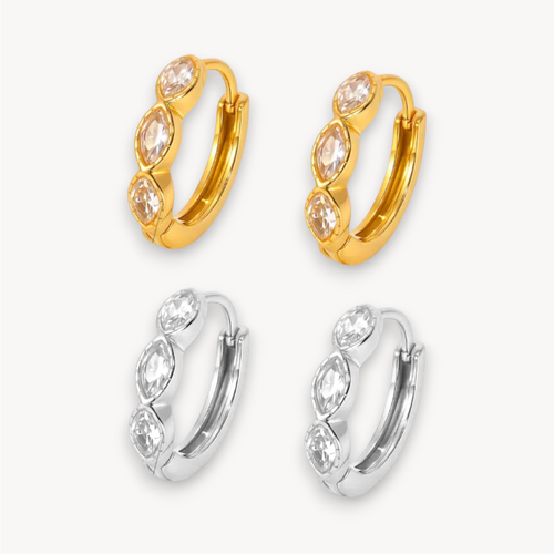 Orecchini Hoop Crystal Drop