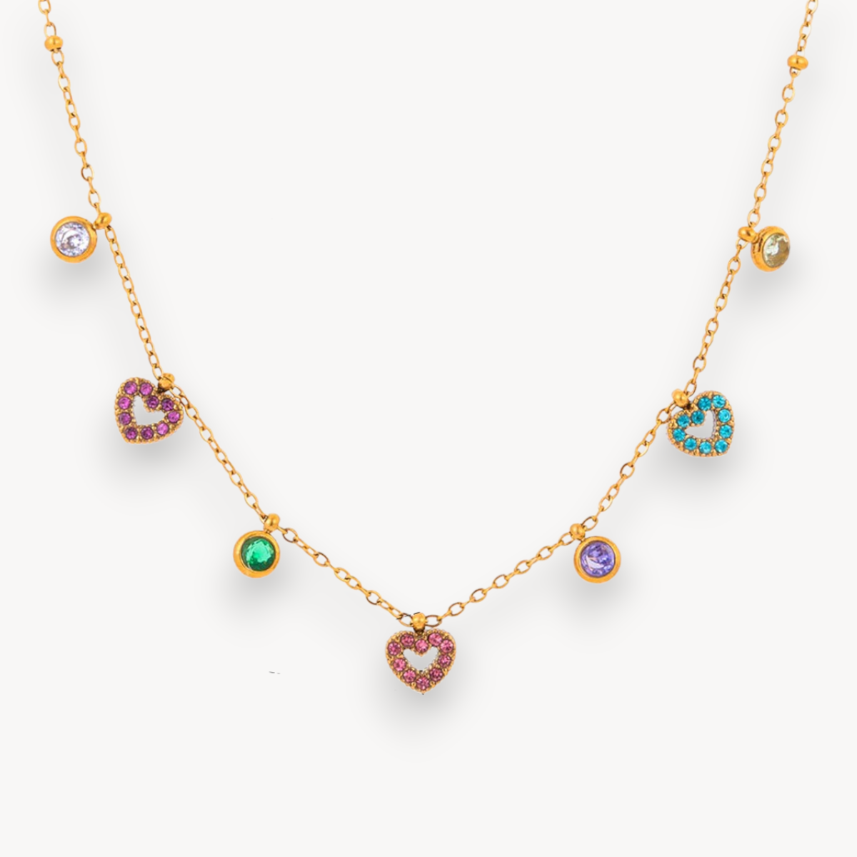Collana Rainbow Hearts