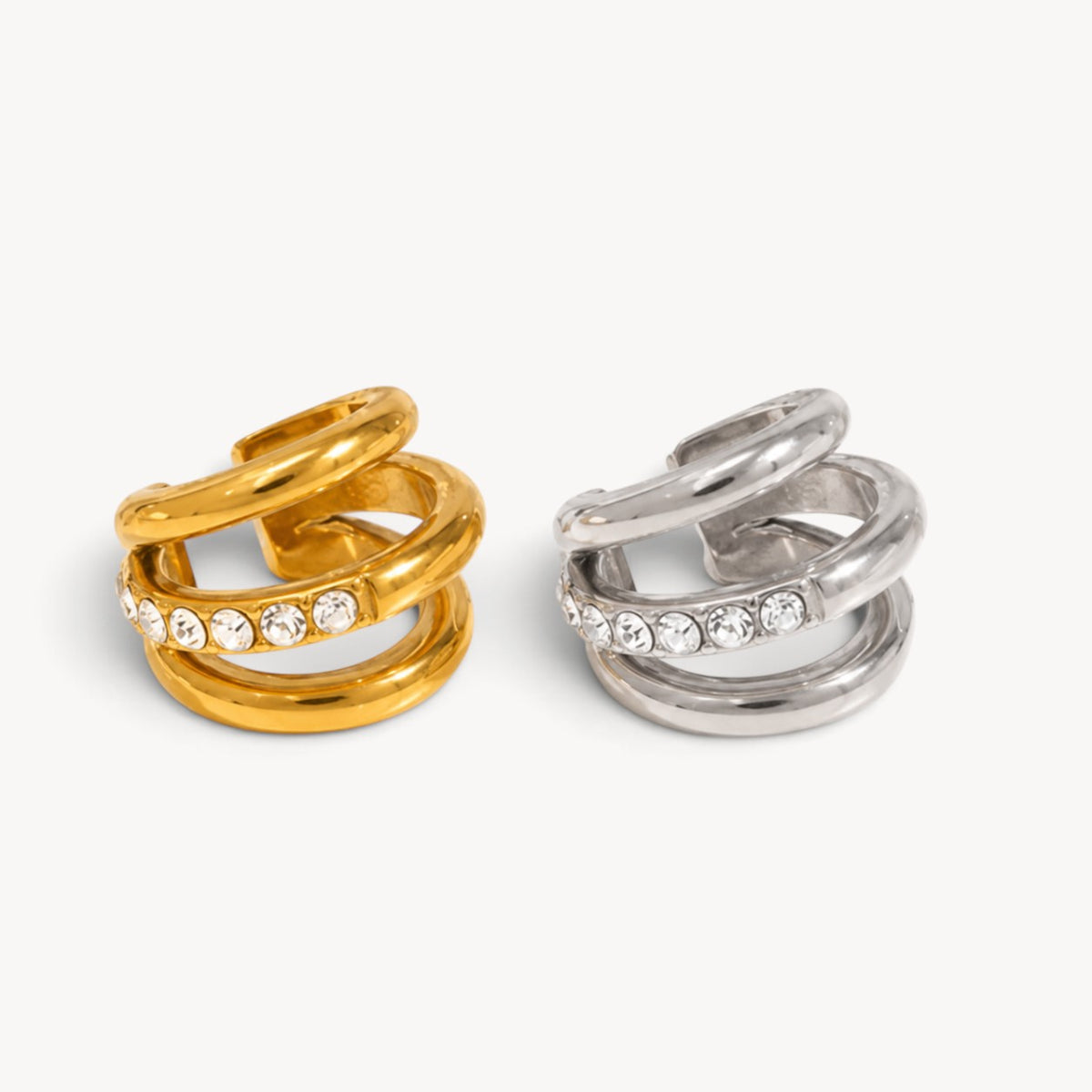 Orecchino Cuff Sparkly Line