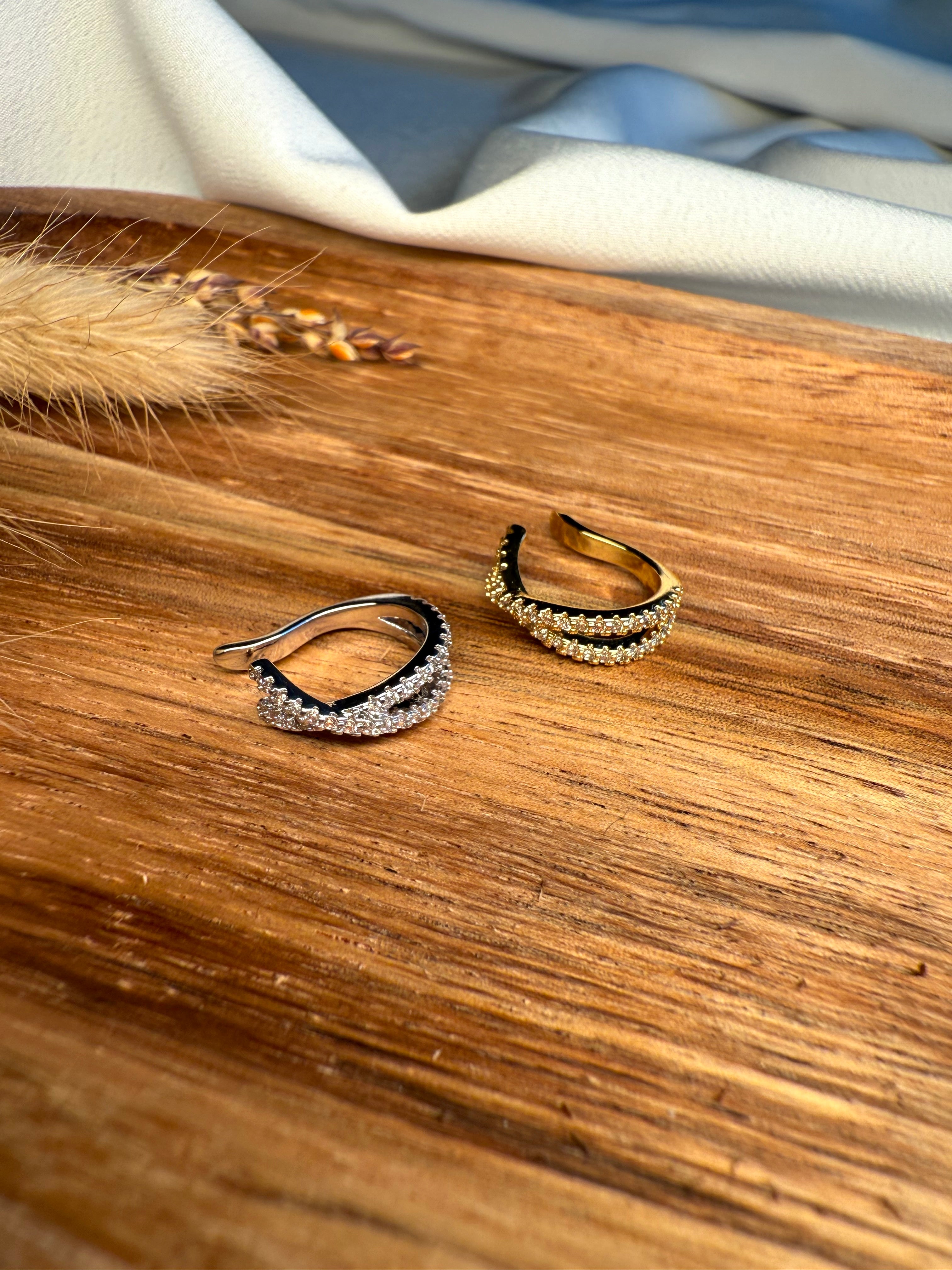 Orecchino Cuff Sparkly Cross