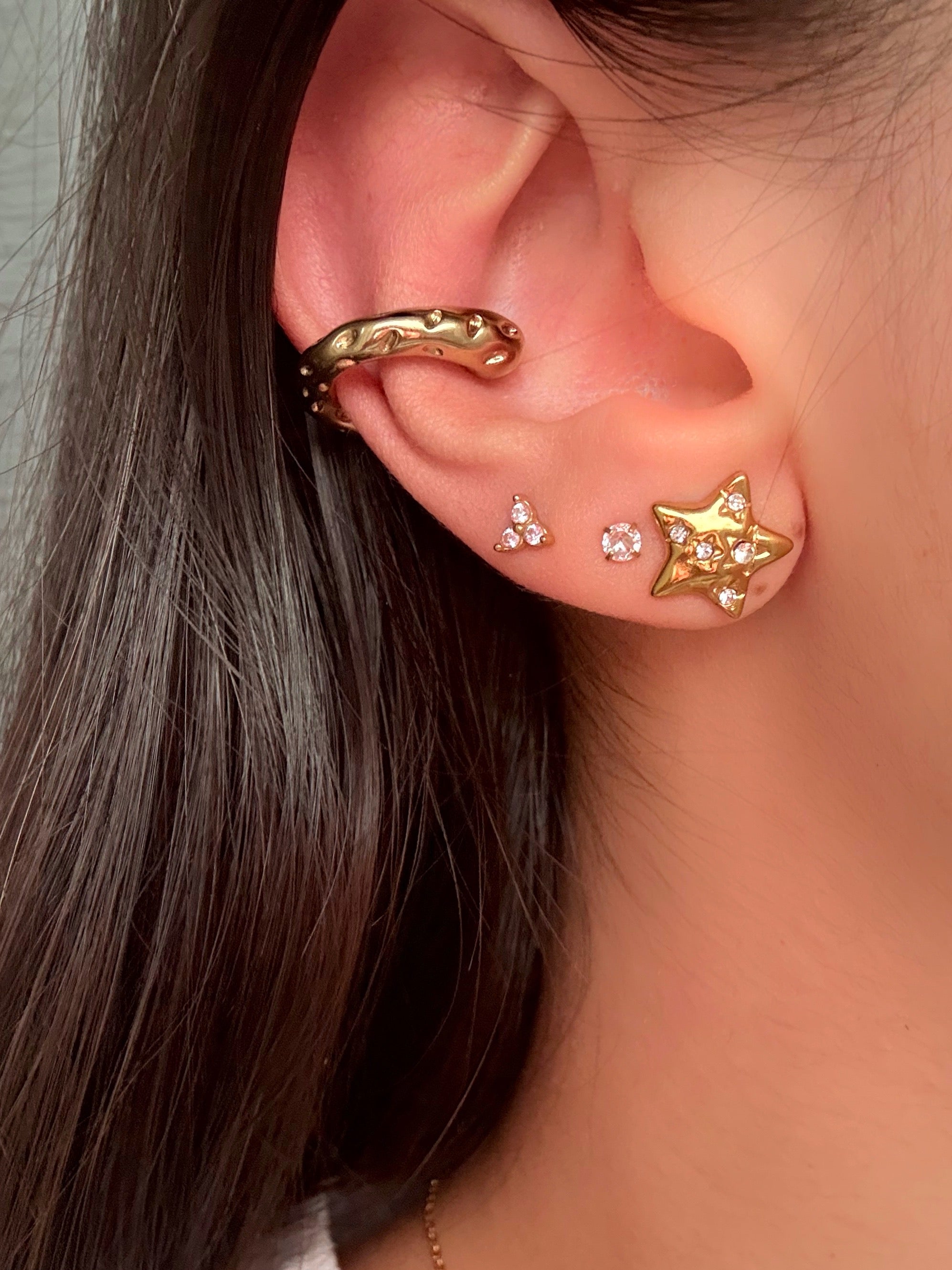 Orecchino Cuff Bold Martellato