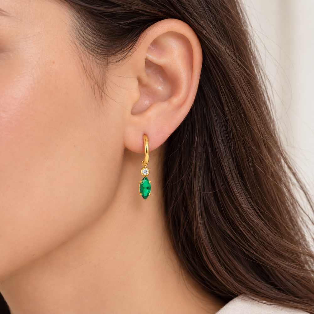 Orecchini Hoop Marquise Dot