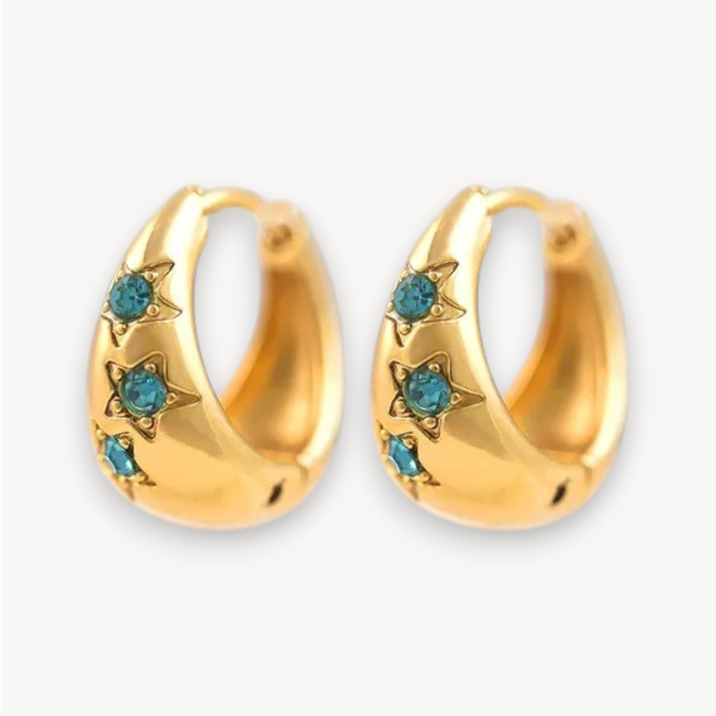 Orecchini Hoop Sparkly Star