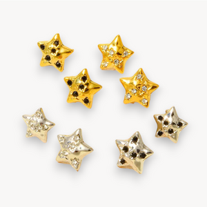 Orecchini Sparkly Star · Oro / Bianco